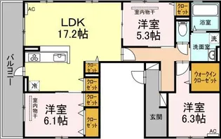 ラフィネ下荒田【2階】の間取り