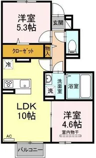 パティオス西紫原【101号室】の間取り