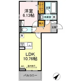 ソレイユ笹貫【1階】の間取り