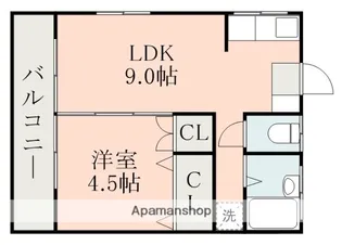 コーポ桜ヶ丘【2階】の間取り
