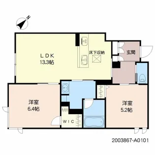 ラ・リジエール【1階】の間取り