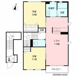 シャーメゾン和田【2階】の間取り