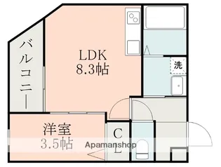 LINKCREST谷山電停南【3階】の間取り