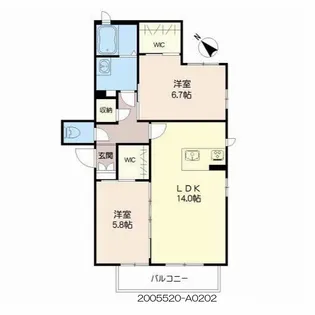 カリーノ.N【202号室】の間取り