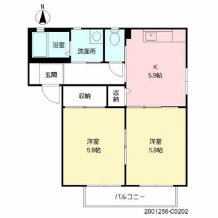 ガーデンホームズ大原 C棟【202号室】の間取り