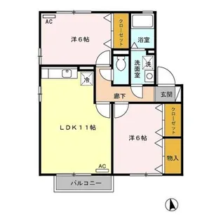 セジュール橋口【202号室】の間取り