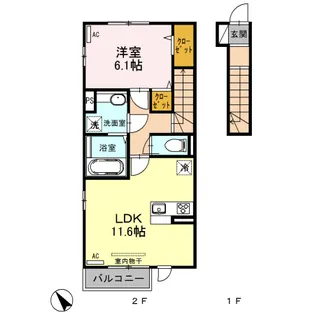 フォレストパークサイド野間島【2階】の間取り