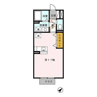 サニーフラット【1階】の間取り