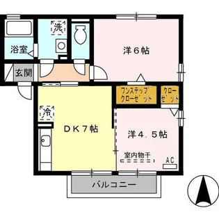 グランモアK B棟【2階】の間取り