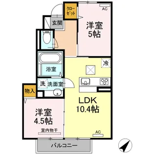 ジェンティーレ・ジン平佐【103号室】の間取り