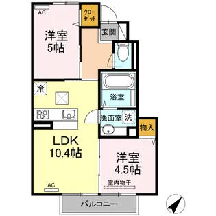 ジェンティーレ・ジン平佐【102号室】の間取り