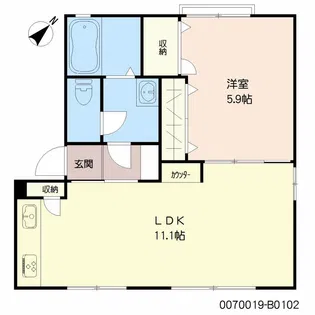 アネックス清風 B棟【102号室】の間取り