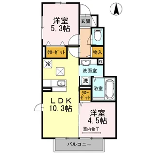 GRANDEUR翔 B棟【105号室】の間取り