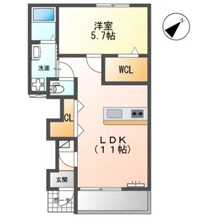 コリーヌ・ヴァンベール【1階】の間取り