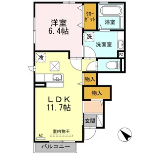 カーサエスペランサII【1階】の間取り