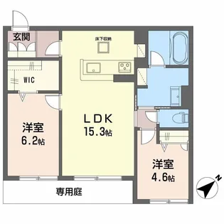 SHAMAISON MAUVEIN【102号室】の間取り