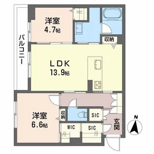 鹿児島県鹿児島市谷山中央5丁目【マンション】の間取り