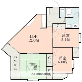 鹿児島ハイツ【101号室】の間取り