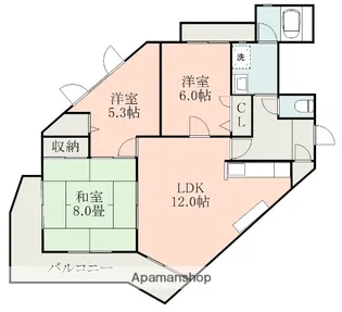 鹿児島ハイツ【302号室】の間取り