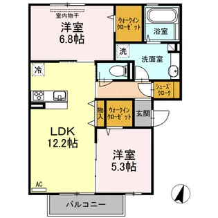ソレイユ・ルヴァン II【2階】の間取り