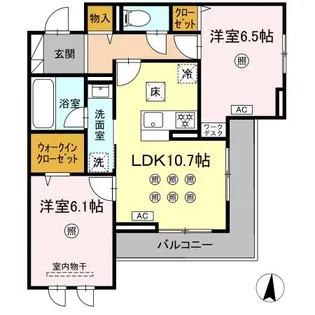 M&S RESIDENCE RIVERSIDE【105号室】の間取り