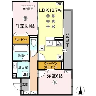 M&S RESIDENCE RIVERSIDE【106号室】の間取り