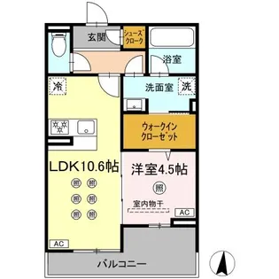 M&S RESIDENCE RIVERSIDE【202号室】の間取り