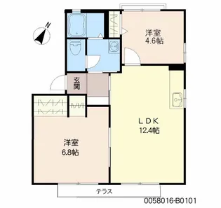メゾンドフルール B棟【1階】の間取り
