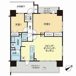 レーベン上之園RECHESSE【0903号室】の間取り