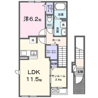 フェリーチェ 幸【2階】の間取り