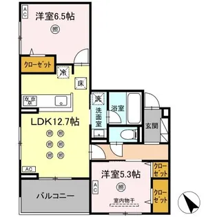DーRESENA中央【1階】の間取り