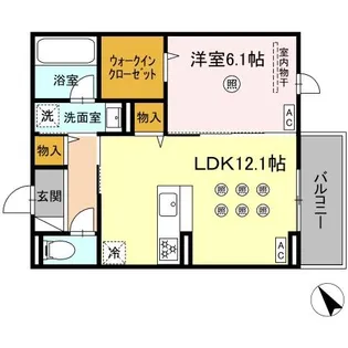DーRESENA中央【2階】の間取り