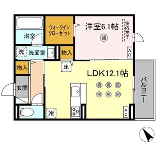 DーRESENA中央【1階】の間取り