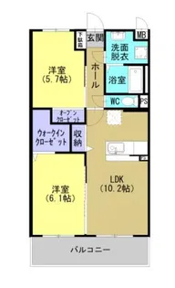 クレスト郡山【302号室】の間取り