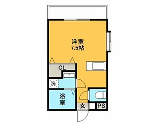 PARK SIDE 葉月館【0106号室】の間取り