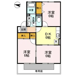 ハイカムール山之内【103号室】の間取り