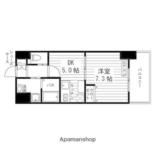パークサイド加治屋町【905号室】の間取り