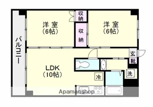 デュークコート二官橋【8階】の間取り