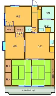 エステート谷山A棟【1階】の間取り