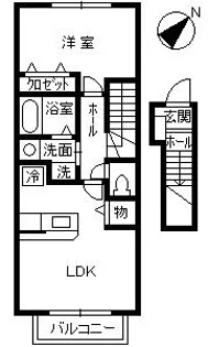 グレイスKⅠ【201号室】の間取り