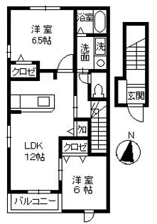 マジェスティックガーデンA【2階】の間取り