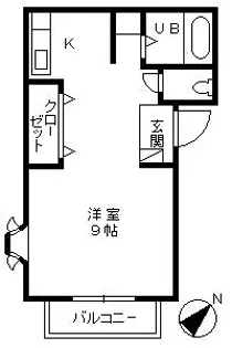 ビューハイツ久保Ⅱ【102号室】の間取り