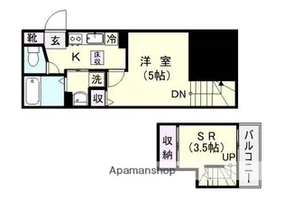 プレステージ桜川【1階】の間取り