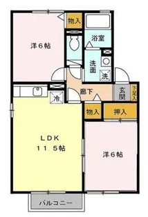 セジュール谷山中央【2階】の間取り