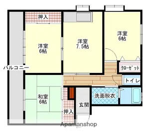 エステート重畠B【1階】の間取り