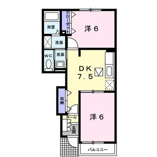 Y’Sコート壱番館 Ⅱ【1階】の間取り
