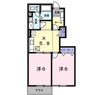 レイベルポート松元A棟【1階】の間取り