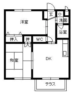グリーンヒル旭【2階】の間取り