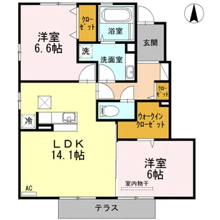 セジュール・ルーエ【1階】の間取り