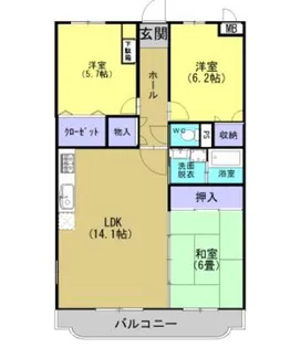 サンテミリオン山下【306号室】の間取り